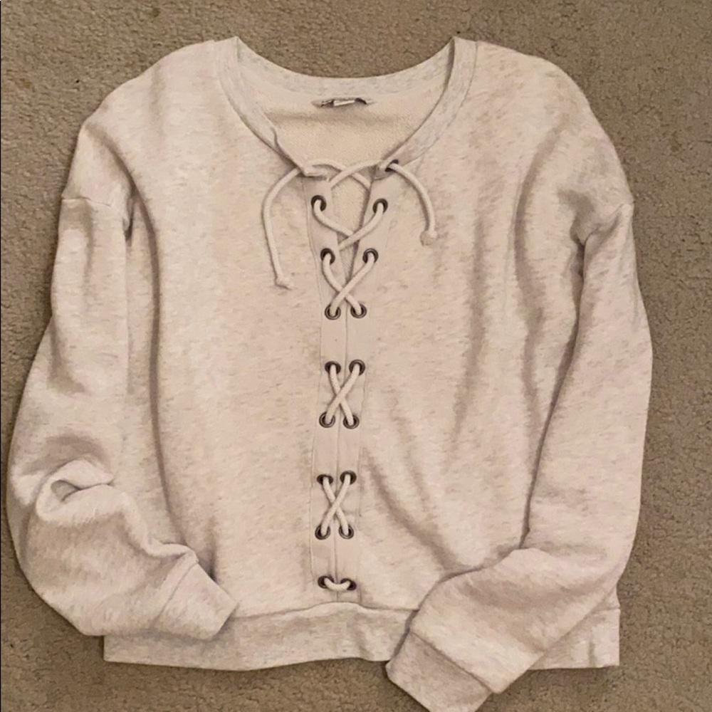 AEO Lace up Pullover